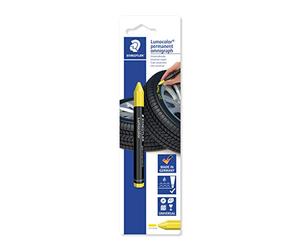 STAEDTLER Lumocolor 236 Omnigraph craie - jaune, 12 mm | Craie universelle imperméable - marque pneus, métal, verre, bois & pierre - Art.-Nr. 236-1 BK-1