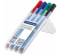 STAEDTLER Lumocolor 305F - Marqueurs non permanents correctables, pointe ronde F 0,6 mm, étui de 4