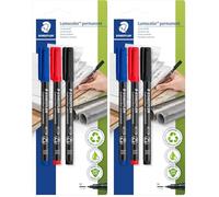 Staedtler Lumocolor 317 - Blister 3 Feutres Permanents Pointe Moyenne 1 Mm Assortis (Lot de 2)