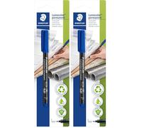 Staedtler Lumocolor 318 - Blister 1 Feutre Permanent Pointe Fine 0,6 Mm Bleu (Lot de 2)