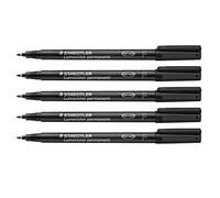 STAEDTLER Lumocolor 318 Marqueur permanent - noir, à l’unité, 0,6 mm | Encre indélébile anti-bavure à pointe fine, séchage rapide pour toutes surfaces - Art.-Nr. 318-9X