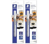 Staedtler - Lumocolor 344 - Blister 1 Marqueur Craie Liquide Pointe 2,4 mm Blanc - 344-0 Bk (Lot de 2)