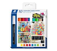 Staedtler - Lumocolor 349 - Etui Carton 10 Marqueurs Permanents Peinture Liquide Pointe 2.4 mm Assortis - 349 C10 St