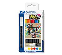 STAEDTLER - Lumocolor 349 - Etui Carton 6 Marqueurs Permanents Peinture Liquide Pointe 2.4 mm Assortis - 349 C6