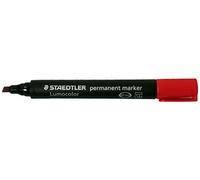 Staedtler Marqueurs permanents Lumocolor 350 toutes surfaces rechargeables – Lot de 10 Rouge
