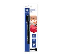 Staedtler Lumocolor 350-9 BK-1 Marqueur permanent 350 pour étiqueter des boîtes de rangement et des cartons de déménagement, étanche, résistant à la lumière, noir, pointe biseautée