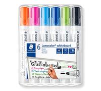 Staedtler Marqueur effaçable rechargeable Lumocolor 351 – Pointe ogive 2 mm – Pochette 6 couleurs