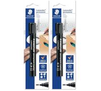 Staedtler Lumocolor 352 - Blister 1 Marqueur Permanent Pointe Ogive 2 Mm Noir (Lot de 2)