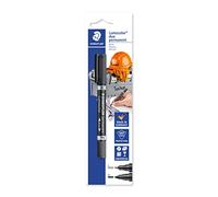 Staedtler Lumocolor duo 348-9 BK-1 Marqueur double permanent 348 pour étiqueter des outils grands et petits et des boîtes à outils, étanche, résistant à la lumière, noir, 2 pointes F+M
