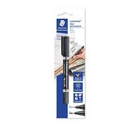 Staedtler Lumocolor Duo 348 - Blister 1 Marqueur Permanent Double Pointe Fine 0,6 Mm Et Pointe Moyenne 1,5 Mm Noir