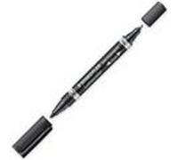 Staedtler Marqueurs permanents Lumocolor Duo – Pointe fine/ogive – Lot de 10 Noir