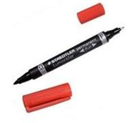 Staedtler Marqueurs permanents duo Lumocolor double pointe 1,5/0,6 mm Lot de 10 Rouge