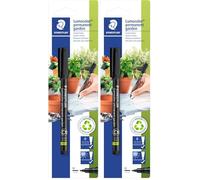 Staedtler Lumocolor Garden, Feutre indélébile noir spécial jardin et extérieur, Résistant aux UV et à l'eau, Pointe moyenne de 1 mm, Sous étui blister, 319 GM M-9 (Lot de 2)