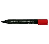 Staedtler Lumocolor Lot de 10 Marqueurs biseaux permanents toutes surfaces Rouge