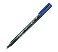 Staedtler Lumocolor, Lot de 10 marqueurs permanent, couleur d'encre bleue au séchage rapide, pointe fine de 0,6 mm, 318-3