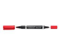 Staedtler Marqueurs permanents duo Lumocolor double pointe 1,5/0,6 mm Lot de 10 Rouge