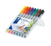 STAEDTLER Lumocolor Marqueur non-permanent Lumocolor 316 pointe fine 0,6 mm plastique recyclé à 97% - Etui de 8 assortis