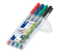 STAEDTLER Lumocolor Marqueur non-permanent Lumocolor 316 pointe fine 0,6 mm plastique recyclé à 97% - Etui de 4 assortis