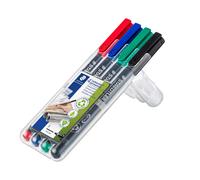 Staedtler Lumocolor Marqueur permanent Lumocolor 138 pointe ogive fine 0.6 mm - étui de 4 assortis