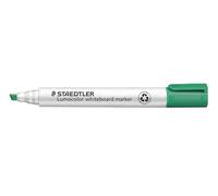 Staedtler Lumocolor, Marqueur pour tableaux blancs, pointe biseautée, effaçable à sec, séchage rapide, Lot de 10 marqueurs de couleur verte, 351 B-5