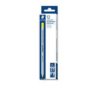 Staedtler Lumocolor Omnichrom, Crayons jaunes non-permanents pour marquage sur la plupart des surfaces, Effaçables à sec et à l'eau, Couleurs intenses, Boîte carton avec 12 crayons assortis, 108-1 VE