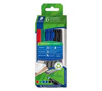STAEDTLER - Lumocolor permanent 318 - Etui carton 6 feutres permanents pointe fine 0.6 mm assortis (2/5/3/3/9/9) - 318 C6-1