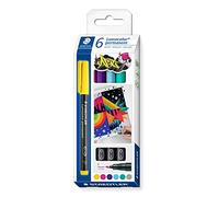 Staedtler - Lumocolor Permanent 318 - Etui Carton 6 Feutres Permanents Pointe Fine 0,6 mm Assortis - 318 C6