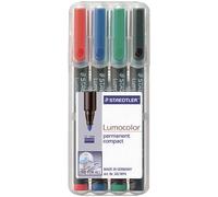 Staedtler Lumocolor permanent compact DRY SAFE 318-9WP4HZ Marqueur permanent noir résiste à leau: oui