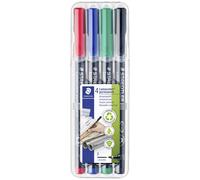 Staedtler Lumocolor permanent F DRY SAFE 318 WP4 Marqueur permanent rouge, bleu, vert, noir résiste à l'eau: oui