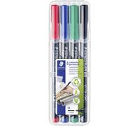 Staedtler Lumocolor permanent M DRY SAFE 317 WP4 Marqueur permanent rouge, bleu, vert, noir résiste à leau: oui