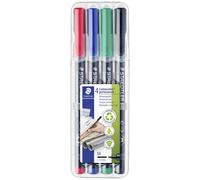Staedtler Lumocolor permanent M DRY SAFE 317 WP4 Marqueur permanent rouge, bleu, vert, noir résiste à l'eau: oui