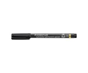 Staedtler Lumocolor Special, Feutres noirs indélébiles à pointe moyenne pour tout type d'applications, Résistants aux UV et à l'eau, Boîte en carton avec 10 feutres moyens, 319 M-9 VE