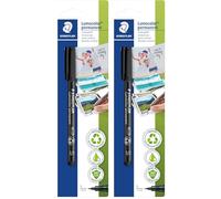 Staedtler Lumocolor Stylo Permanent 313, noire, largeur de ligne env. 0,4 mm, 313-9 BK-1. (Lot de 2)