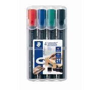 Staedtler 350 WP4 Etui de 4 Marqueurs permanents Pointe Biseau 2 à 5 mm Assortis