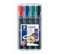 Staedtler Marqueurs permanents Lumocolor 352 WP4 Pointe ogive 2 mm Étui de 4 assortis