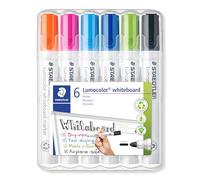 Staedtler Marqueur effaçable rechargeable Lumocolor 351 – Pointe ogive 2 mm – Pochette 6 couleurs
