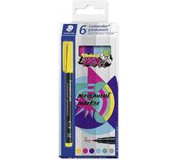 Staedtler Marqueur permanent Lumocolor 317 Pointe moyenne 1 mm Assortis Étui de 6