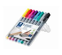 Staedtler Feutres permanents Lumocolor 318 WP8-2 Pointe fine 0,6 mm Assortis 8 pièces Enfants