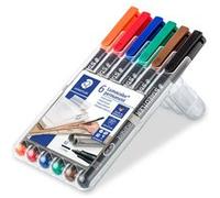 Staedtler Marqueur permanent Lumocolor 317M - Pointe 1 mm - Sans xylène - Étui 6