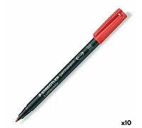Staedtler Marqueur indélébile 317-2 Pointe ogive Rouge Lot de 10