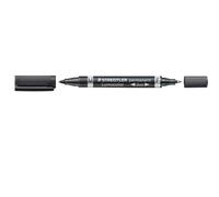 Staedtler Marqueurs permanents Lumocolor Duo – Pointe fine/ogive – Lot de 10 Noir