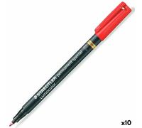 Staedtler Feutres permanents Lumocolor Lot de 10 Rouge