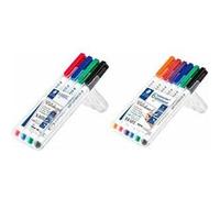 Staedtler Marqueur effaçable à sec Lumocolor 301 pointe ogive 1 mm couleurs assorties Pochette 6