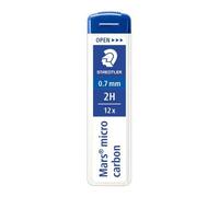 STAEDTLER Mars 250 07-2H Etui de 12 mines fines pour porte-mine 0,7 mm