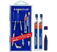 Staedtler Mars Comfort 552 01 PR1 Compas avec mines de rechange (mines circulaires + 0,5 mm en H et B)