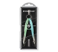 Staedtler Mars Comfort 556 00-WB Compas de qualité supérieure, avec guide de broche centrale, exact et précis, vert et bleu pastel, étui solide avec couvercle à rabat, 1 Unité (Lot de 1)