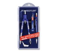 Staedtler Mars Comfort, Compas technique à réglage rapide et micrométique en composite métal-plastique, Coffret avec élément mine, adaptateur universel et 1 porte-mine Mars Micro offert, 552 01 PR1