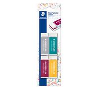 STAEDTLER Mars Gomme à sandwich en plastique Lot de 4 couleurs assorties.