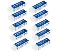 Staedtler Mars Gomme Plastique Caoutchouc - 526 - Crayon, école, bureau, dessin - Blanc - Lot de 10