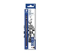 Staedtler Mars Lumograph Black, Crayons graphite 7B enrichis en carbone, Pour artistes et dessinateurs, Étui carton avec 12 crayons 7B, 100B-7B VE